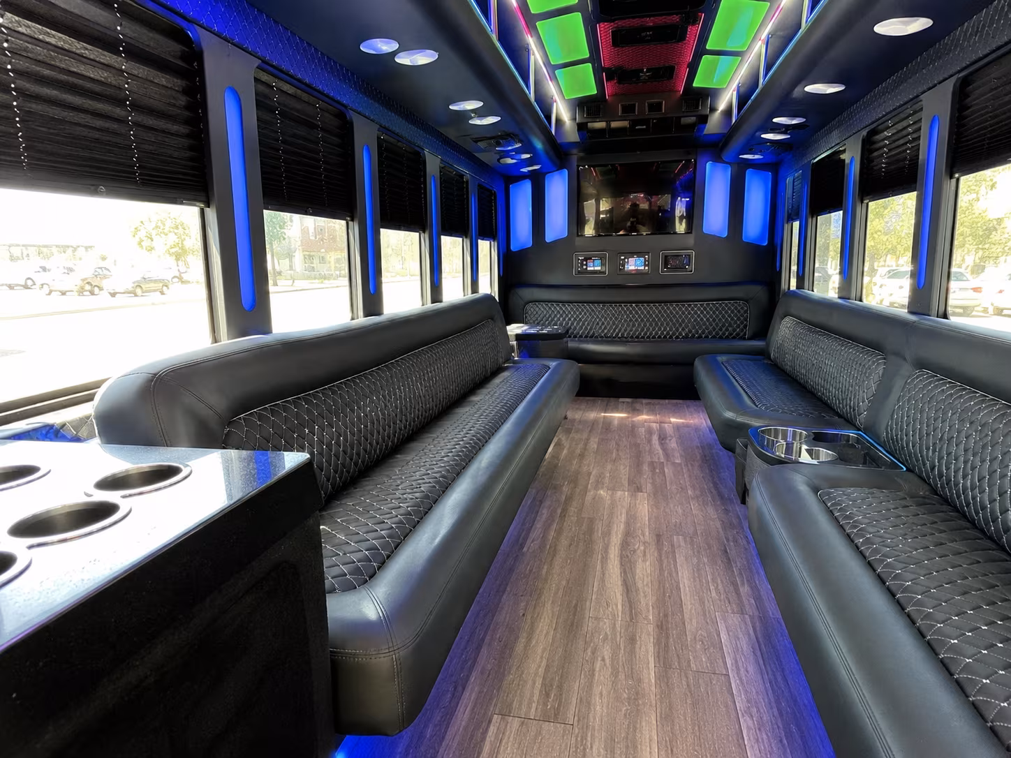owensboro 15 passenger party bus inside