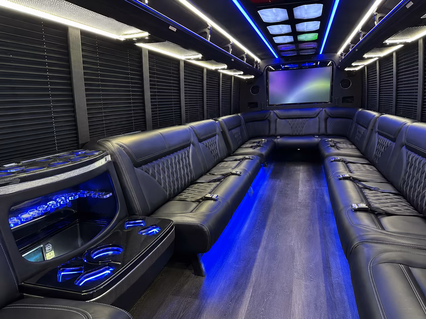 owensboro 20 passenger party bus inside